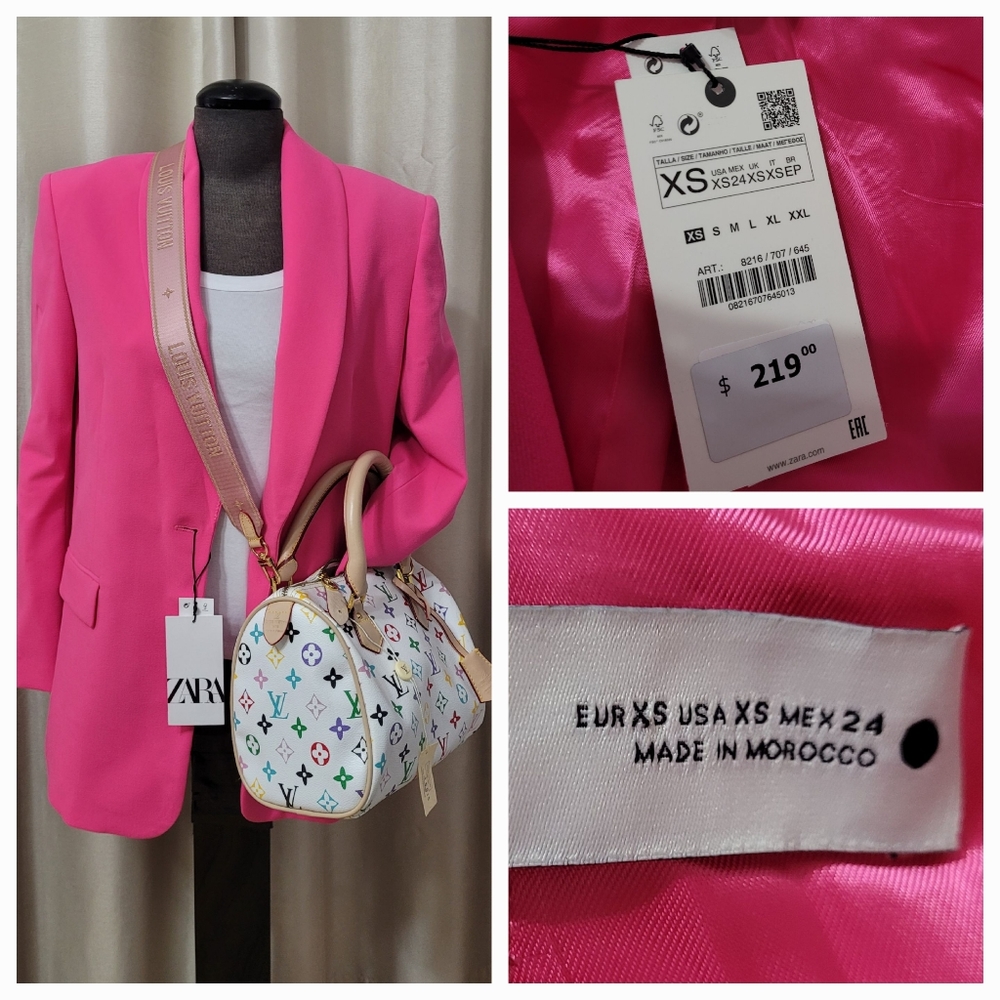 Zara Hot Pink Blazer - Barbiecore Statement Jacket - Picture 2 of 6